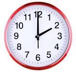 Image of a clock set at two o'clock.  This is for daylight savings time to turn clocks ahead 1 hour on March 8. Read text below.