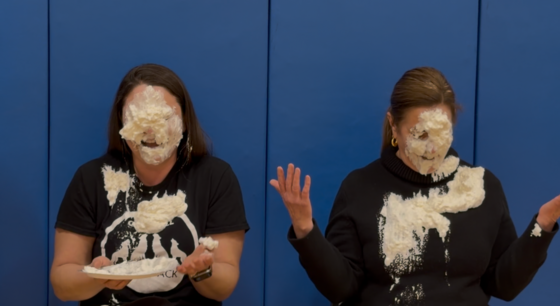 Principals with pie in their faces