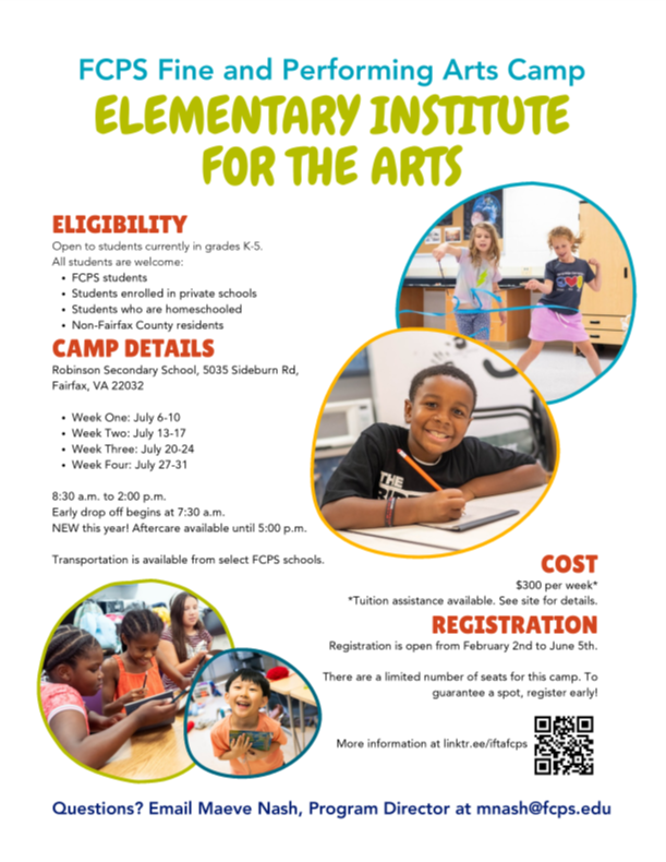 Elementary Institute for the Arts (E-IFTA) flyer