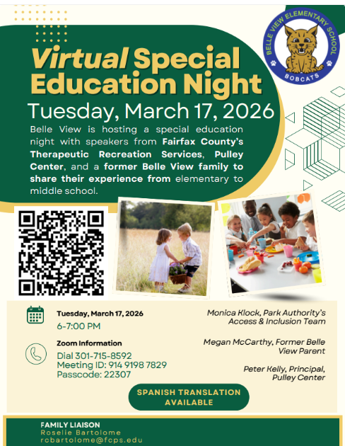 Virtual Special Education Night Flyer