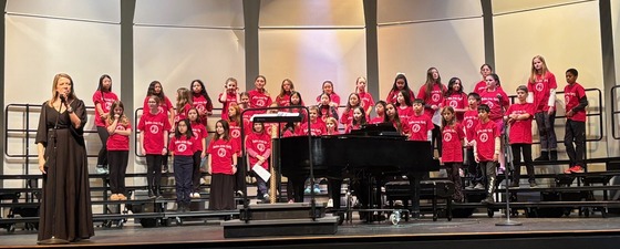 Students participating in Woodson Pyramid Chorus