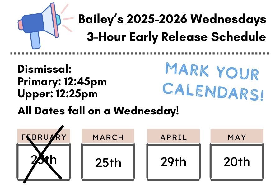 Updated 3 Hour Early Release Schedule