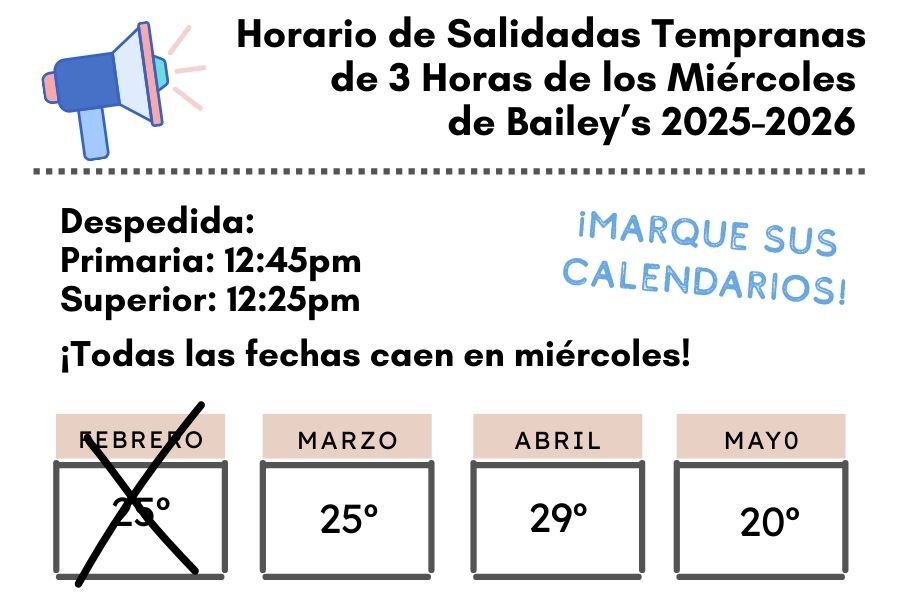 Updated 3 Hour Early Release Schedule Spanish