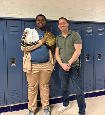 Weekly word Champ pictured with MS SOSA
