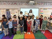 Isobel and Janiya, 6th grade, were guest readers in a first grade classroom.