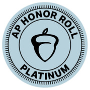 A round seal logo surrounding an acorn titled "AP HONOR ROLL PLATINUM"