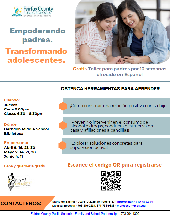 Free 10 week parent workshop offered in Spanish only.  Read text below this image for more info.