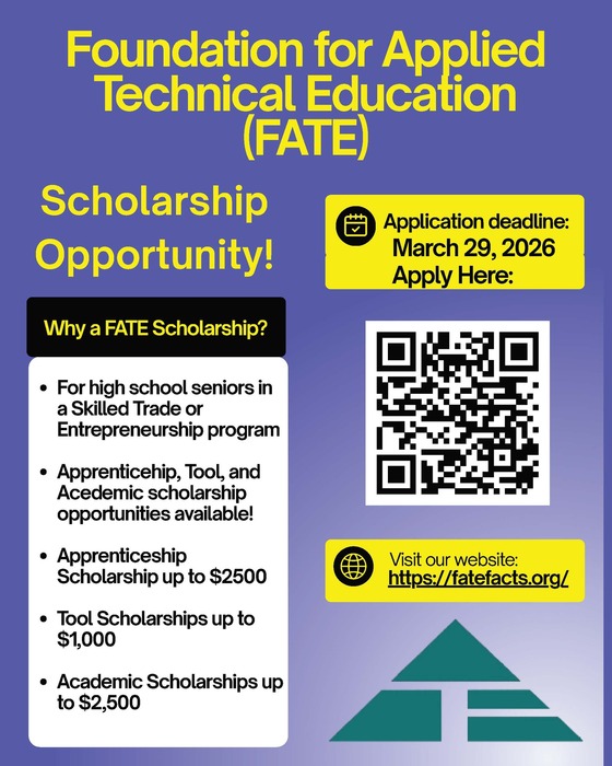 Flyer with QR code that links directly to the application portal hosted on the FATE website.