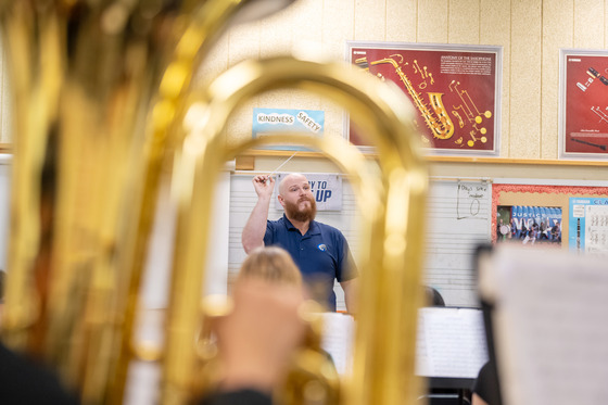 band teacher conducting