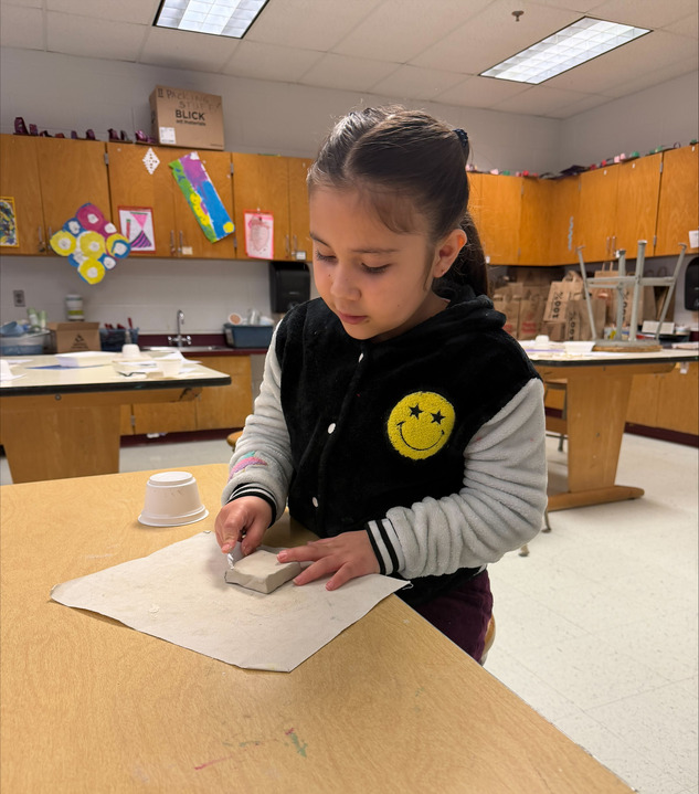 Student in Art Class