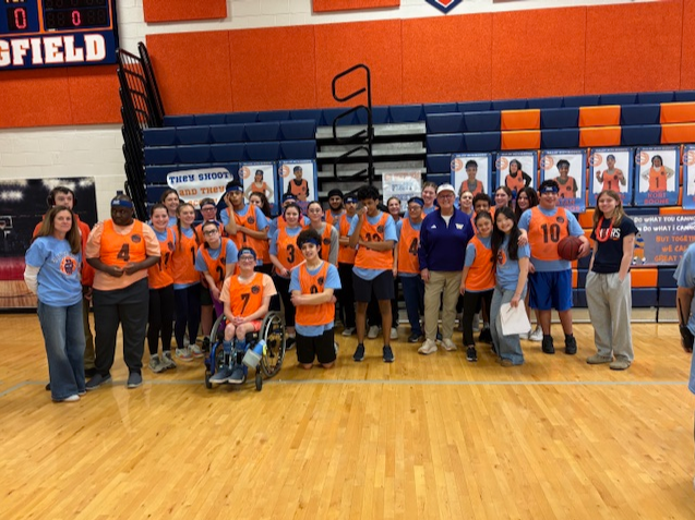 Dr. Reid and Principal Matheny with the Ballin' with Buddies Team