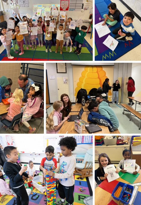6 photos of students in a collage.  Read the caption for more info.