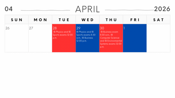 April calendar