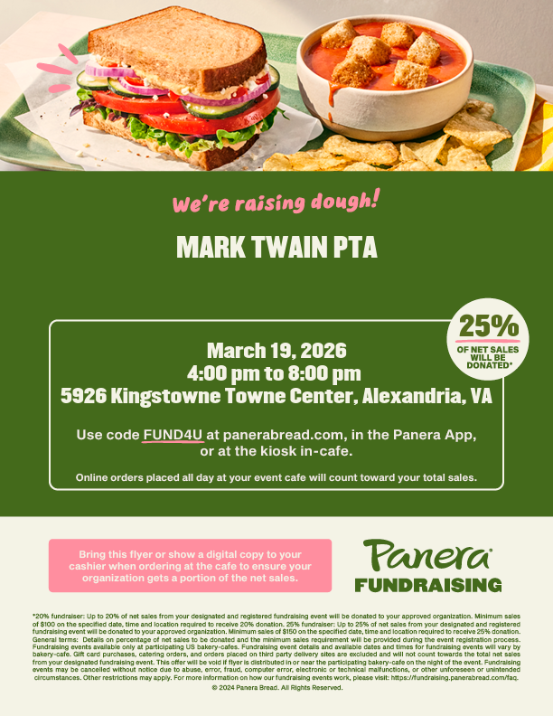 a photo of the PTA Panera Fundraising flyer