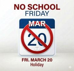No School Friday March 20