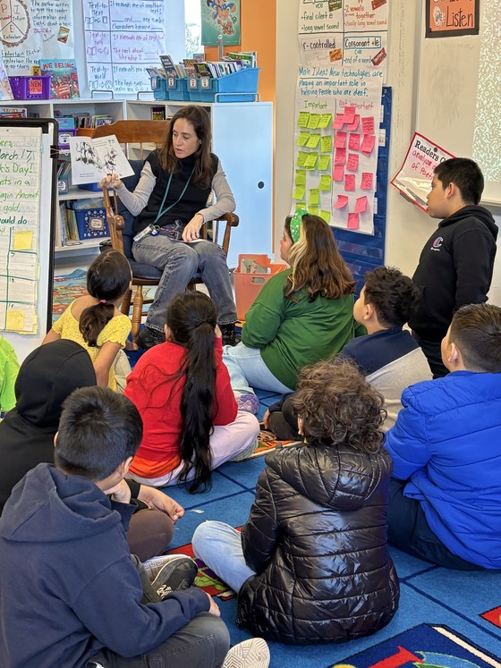 Ms. Hill giving a lesson