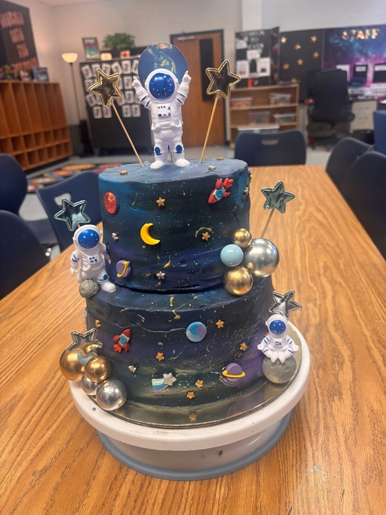 space-themed cake