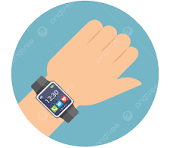 picture of a hand wearing a smart watch