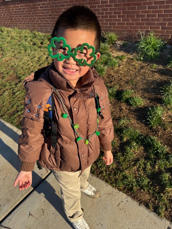 Student dressed in green for St. Patrick's Day