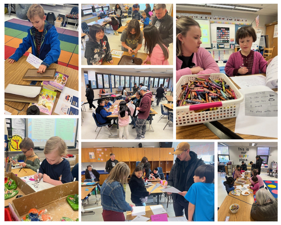 students and families at a school event