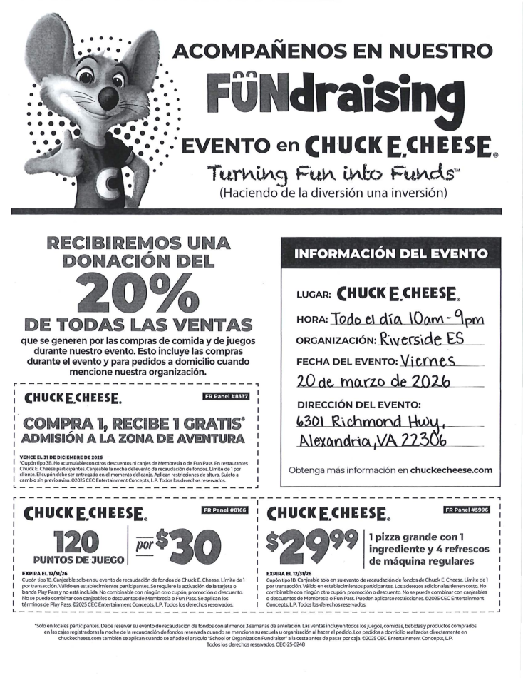 chuck e cheese spanish