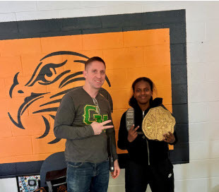 Mr. Bedard with word of the week winner.