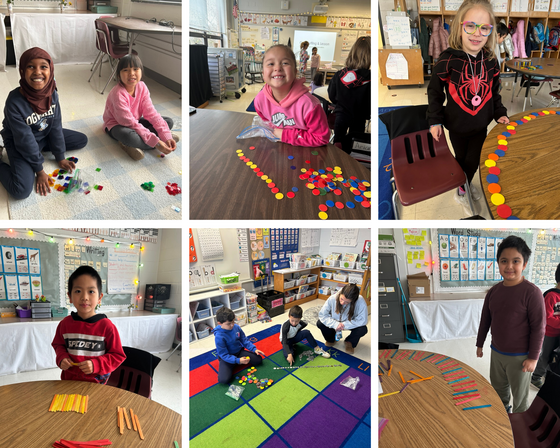 1st grade working on puzzles