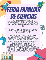 Family Science Night Flyer