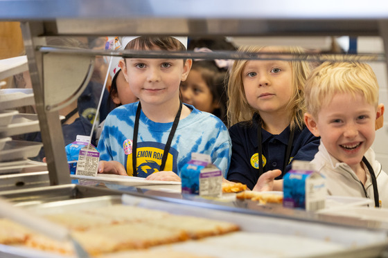 Kindergarteners at Lunch