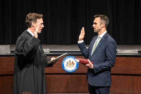 Tom being sworn in