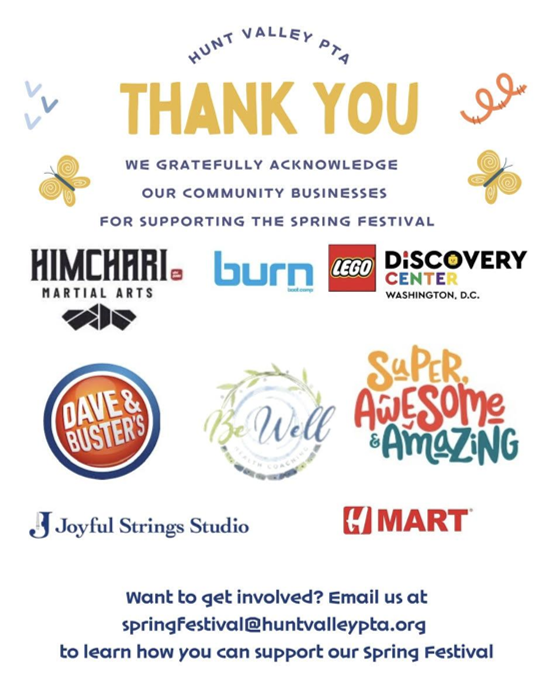 community businesses supporting the spring festival