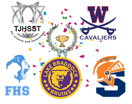 TJHSST, Woodson, LBSS, Robinson and WSHS logos with award