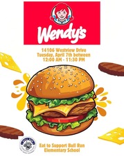 Wendys logo with a cartoon burger