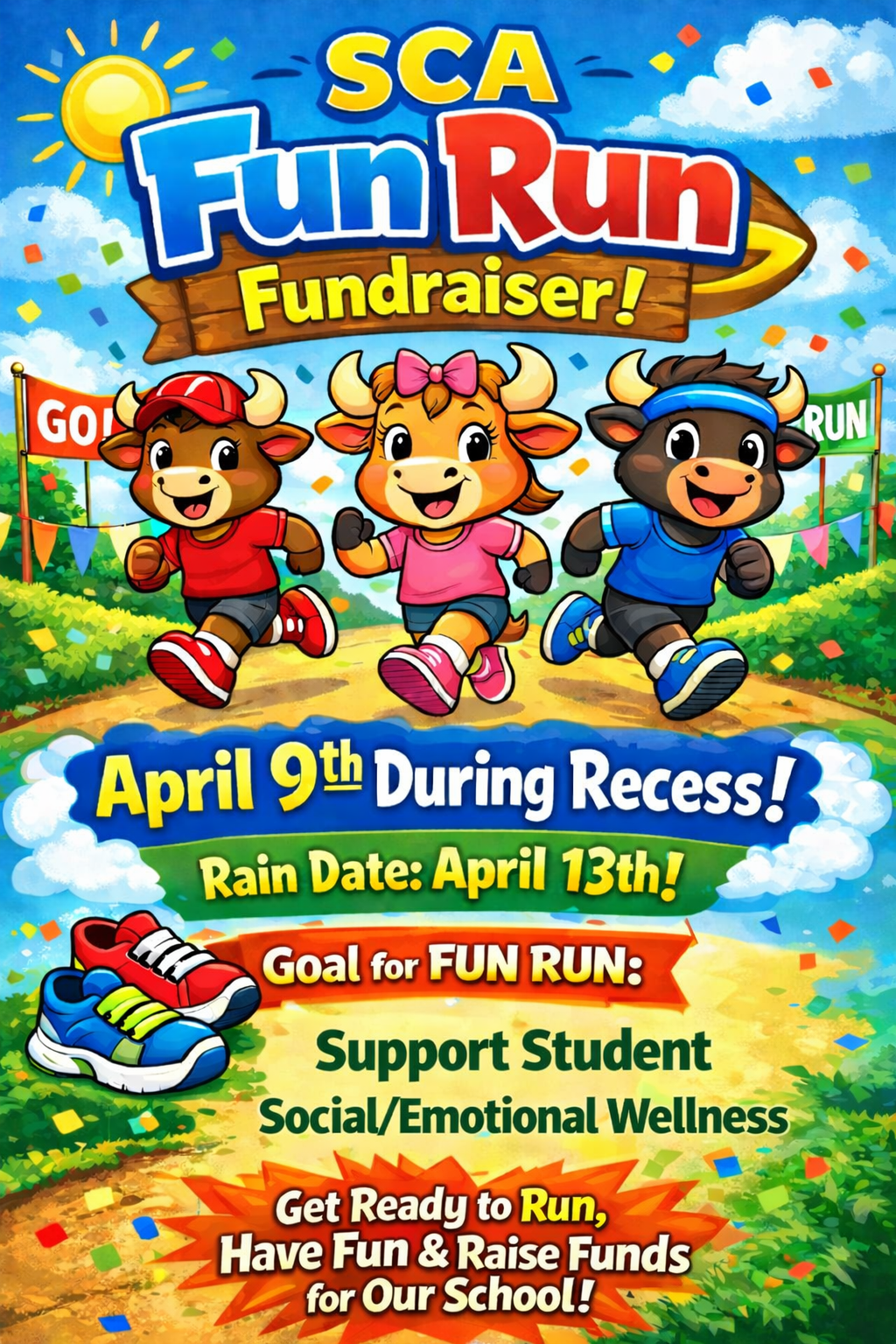 cartoon bulls running