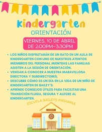 Kinder Orientation Spanish