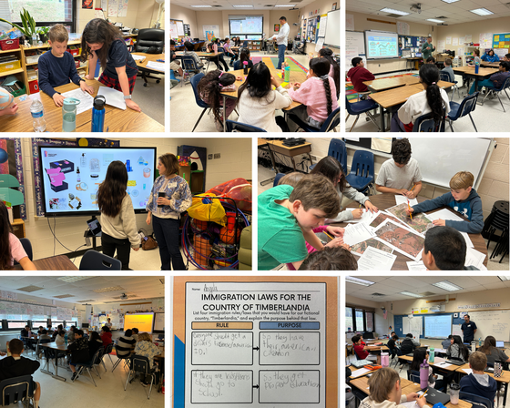 a collage of photos of students engaging in presentations