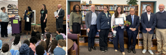 School Board Members presenting Outstanding employee Awards 