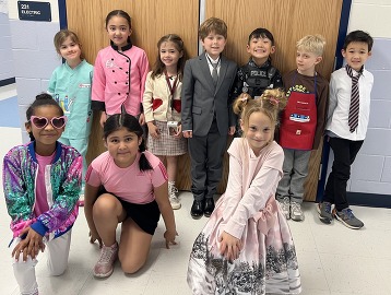 students dressed in careers they want to be some day