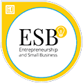 Entrepreneurship and Small Business Logo with Small Light Bulb