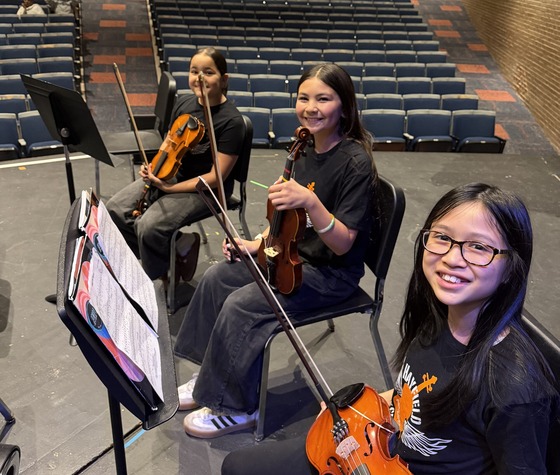 Lane violinists on the Hayfield stage