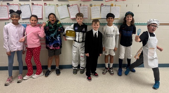 3rd grade students dressed like future careers