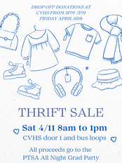CVHS Thrift sale fundraiser flyer