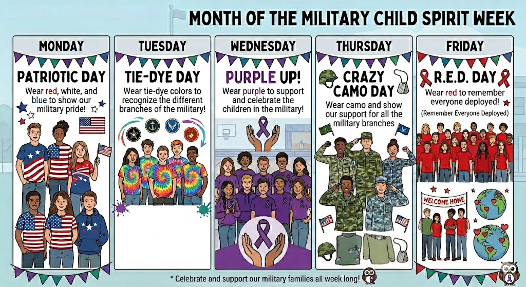 Military Child Spirt week- See below for dates and content 