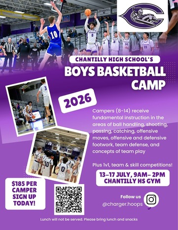 CHS Boys basketball camp flyer -details in accompanying text