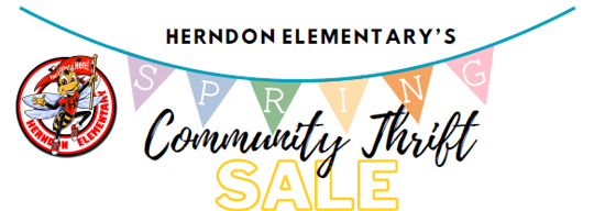 Herndon Elementary's Spring Community Thrift Sale. Read text below image for more information