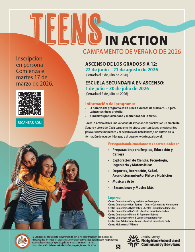 Teens in Action Summer Camp Flyer (Spanish)