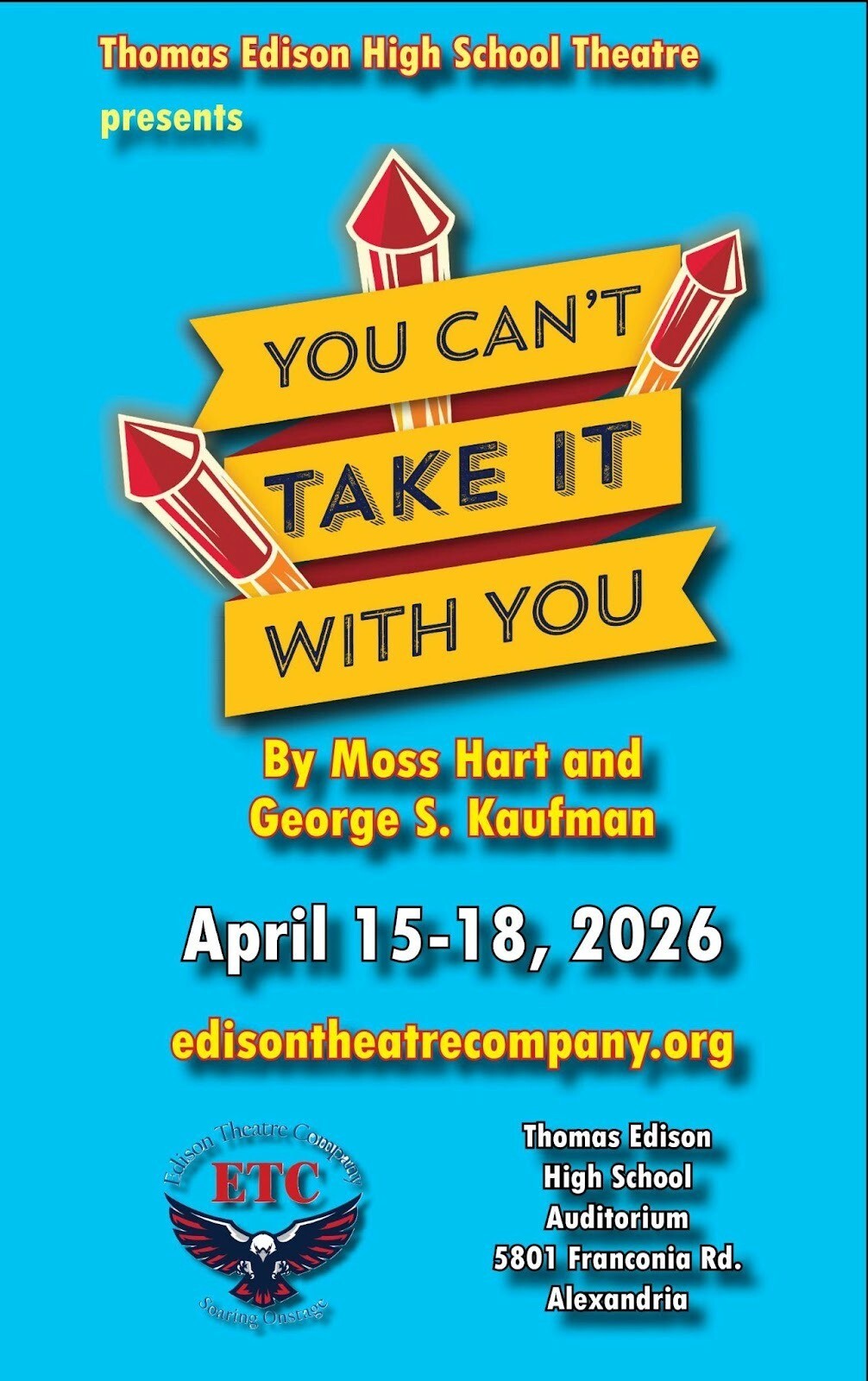 a photo of the flyer for Edison's production of You Can't Take It With You