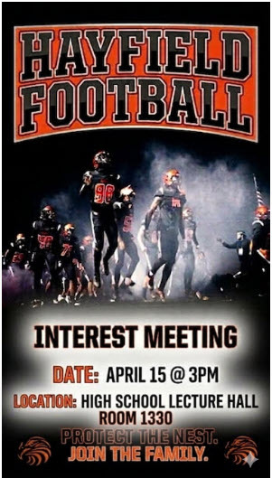 football interest meeting flyer, full info above