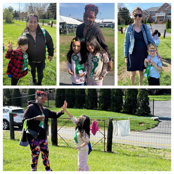Collage of photos of students at Frying Pan Farm