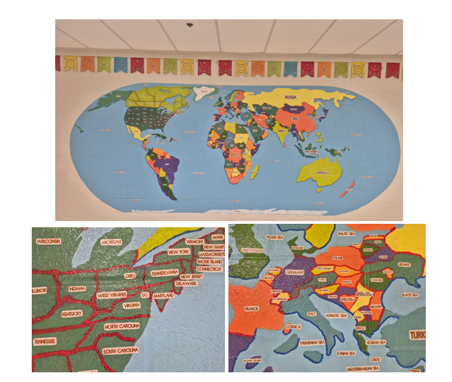 Mural painting of the world